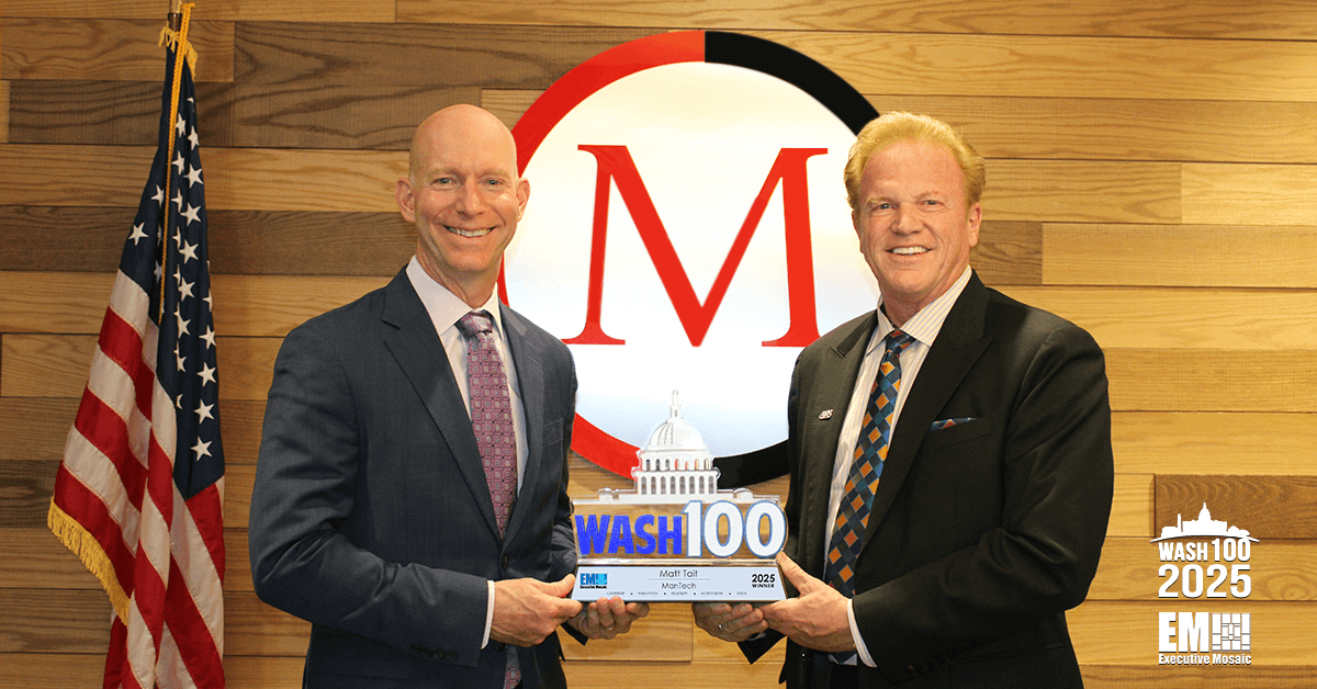 mantech-president-&-ceo-matthew-tait-accepts-2025-wash100-award